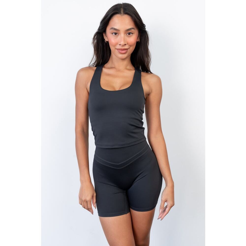 Vitality Pulse Racer Tank Gray Purple Size Medium
